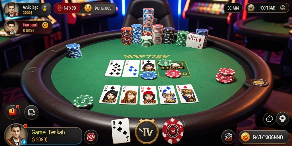Tampilan gameplay Poker yang menegangkan di MVP789.