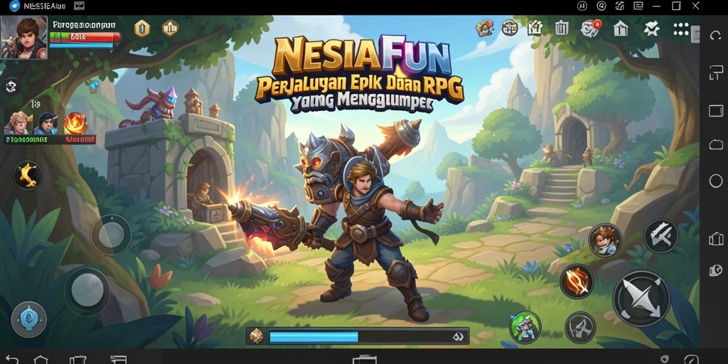 Screenshot gameplay NESIAFUN menampilkan aksi petualangan RPG yang mendebarkan.