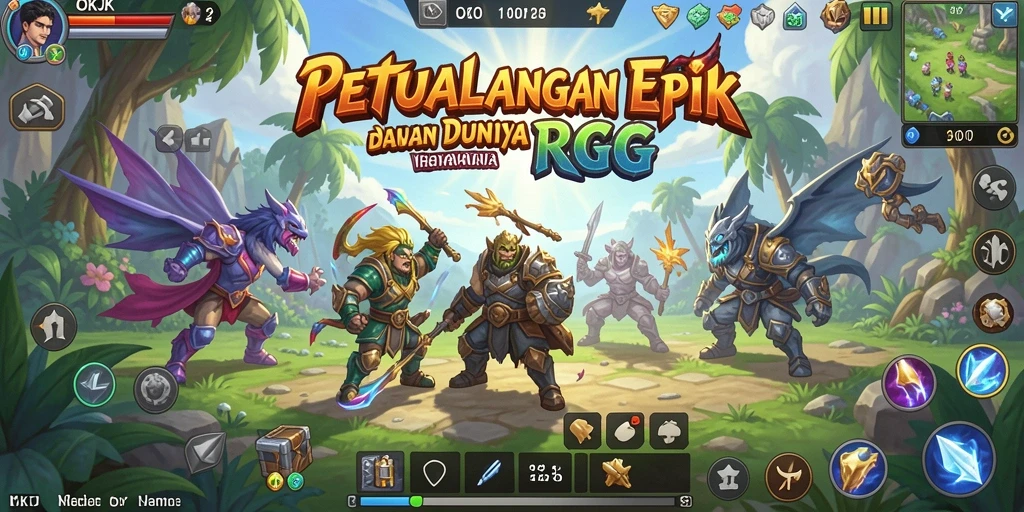 Tampilan gameplay RPG OKJK yang menarik dan penuh aksi.