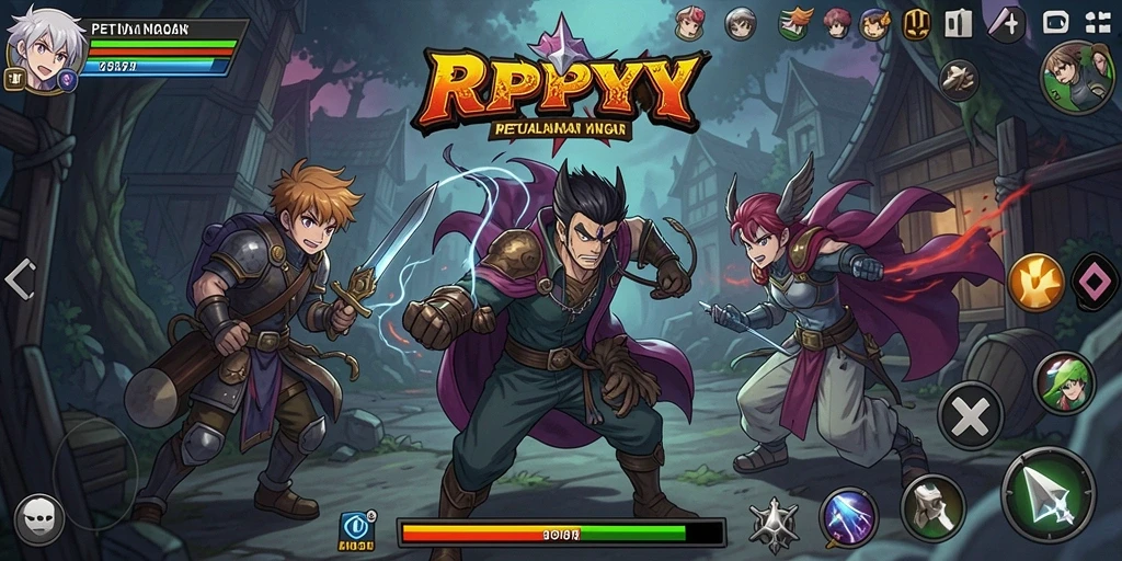 Tampilan menarik dari gameplay RPYYY dengan karakter Anime yang unik.