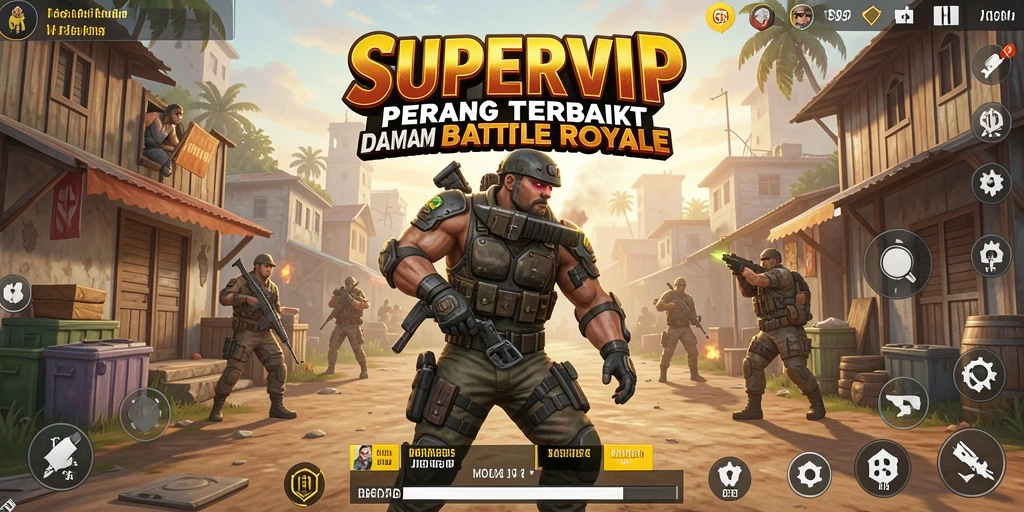 Tangkapan layar menunjukkan pemain sedang bertempur dalam mode Battle Royale yang menegangkan.